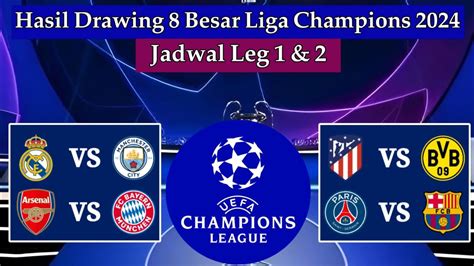 hasil drawing liga champion|Hasil Drawing 8 Besar UCL 2024 Madrid vs City & PSG vs .